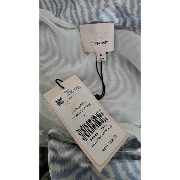 Cinq À Sept Christel Silk One Shoulder Ruched Midi Dress Sz 12  NWT $595 - Picture 9 of 10